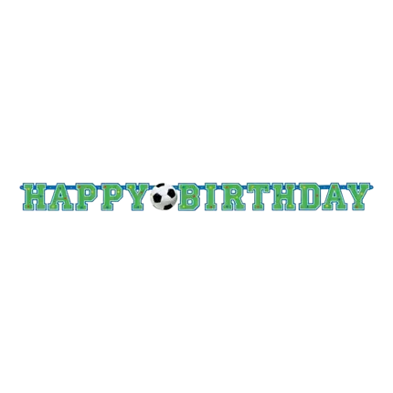 Happy Birthday Football paper garland 130x10cm