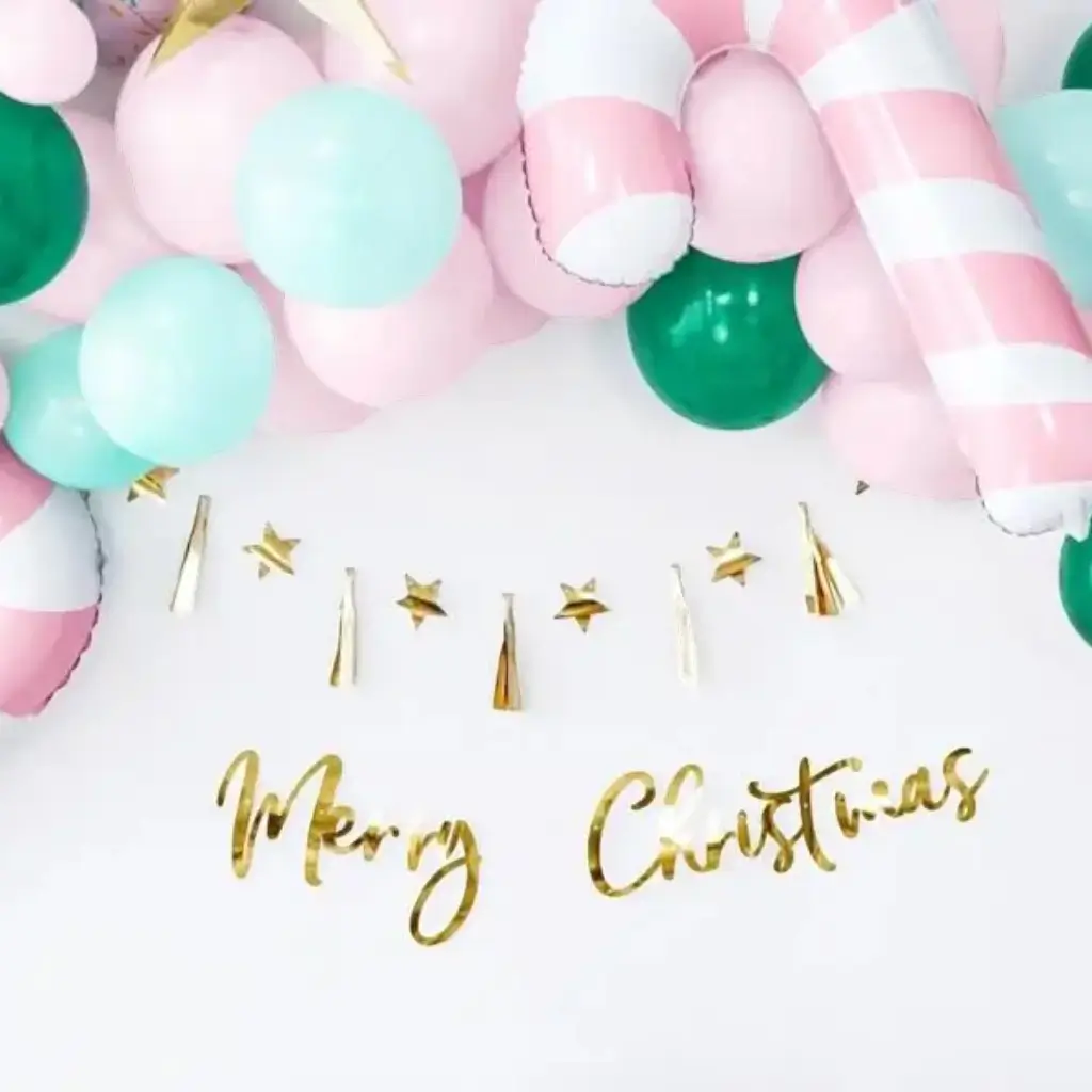 Merry Christmas Gold paper garland