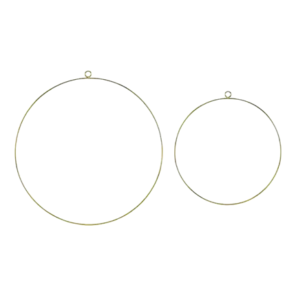 Gold metal Creole hanging ornaments (Set of 2)