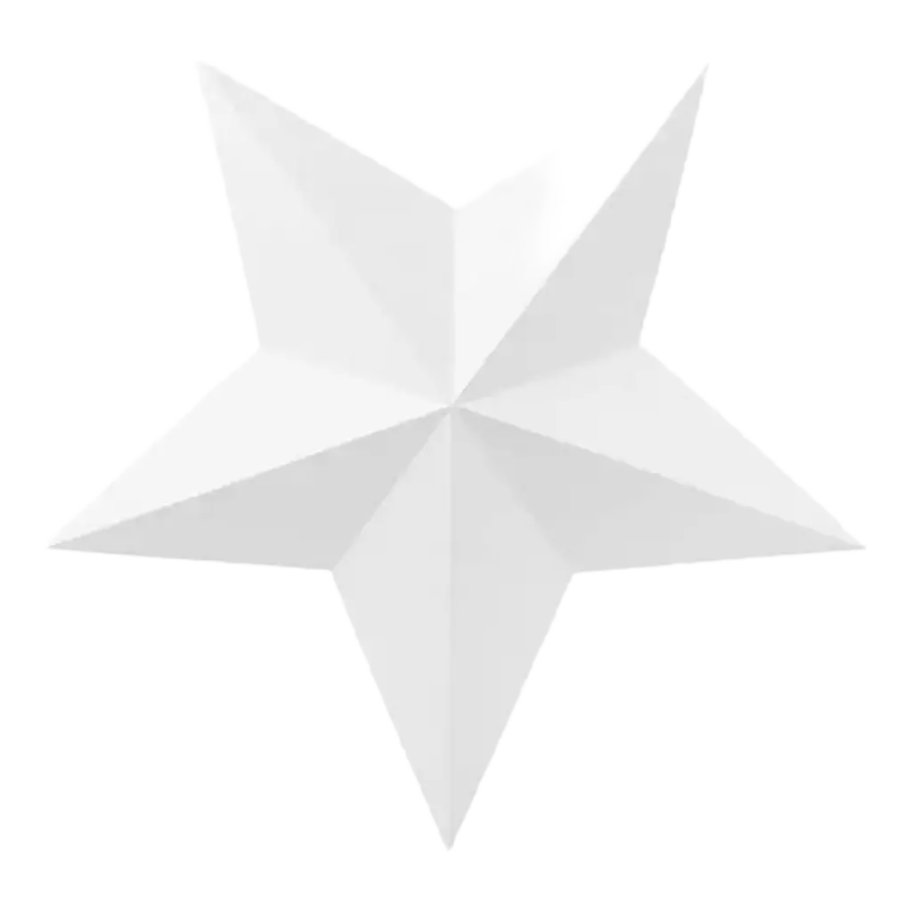 Decoration white stars (6 pieces)