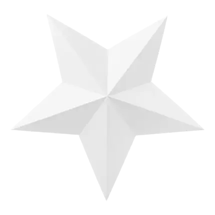 Decoration white stars (6 pieces)