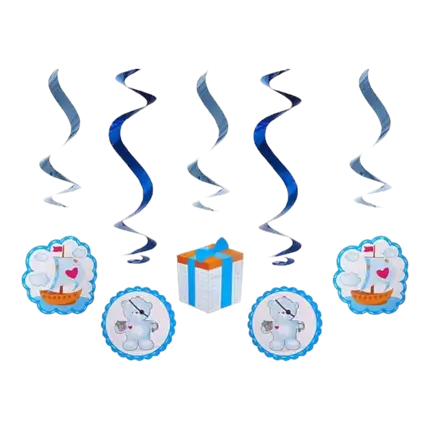 Decoration Spiral blue It's a Boy 60cm (5 pieces)