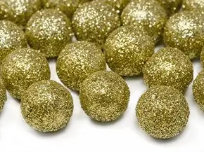 Decoration Golden glitter ball ø2cm (25 pieces)