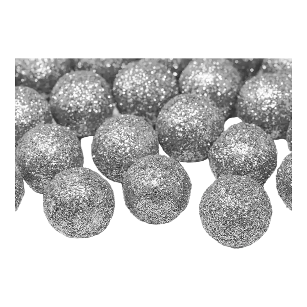 Decoration Silver glitter ball ø2cm(25 pieces)