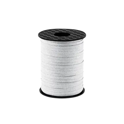 Silver matte glitter ribbon 225 metres