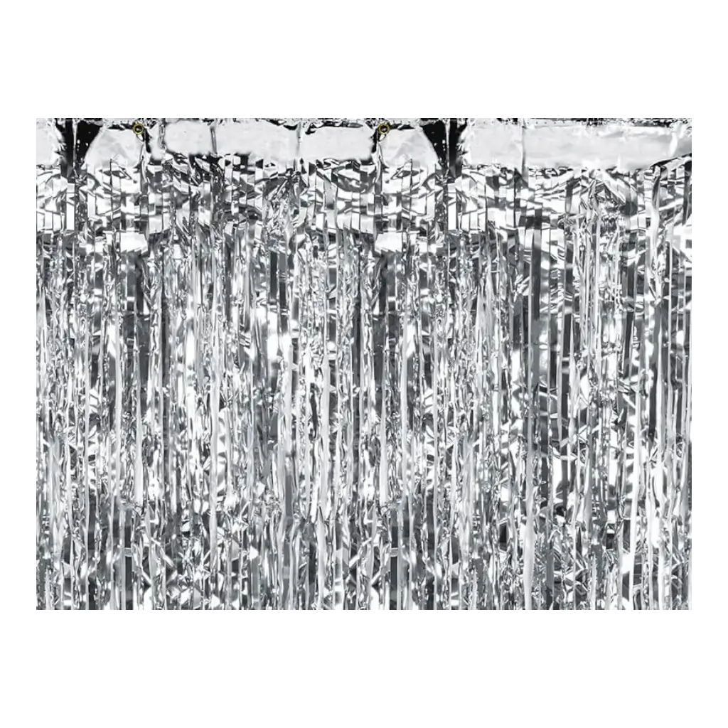 Silver glitter curtain 90x250cm