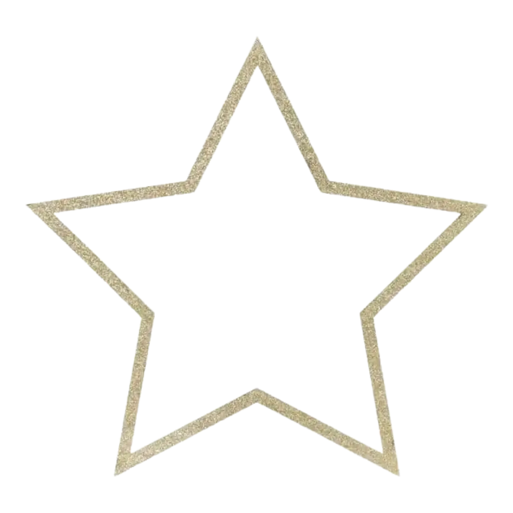 Wooden decoration star glitter gold (3 pieces)