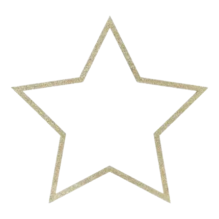 Wooden decoration star glitter gold (3 pieces)