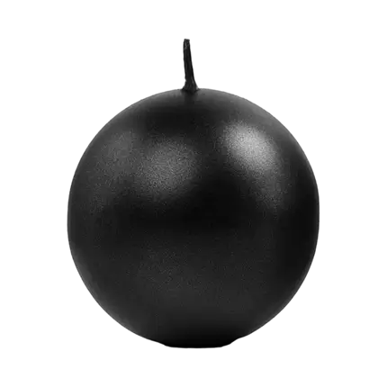 Candle round metallic black ø 8cm