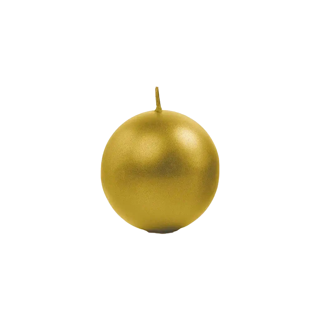 Round metallic candle Gold ø 6cm
