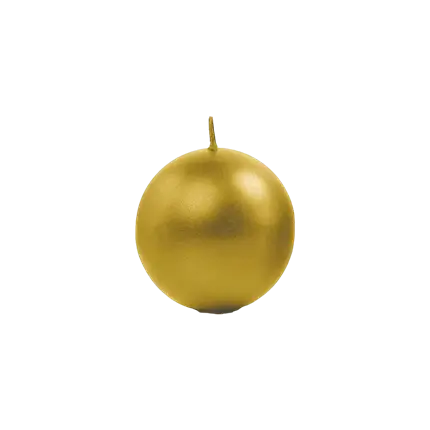 Round metallic candle Gold ø 6cm