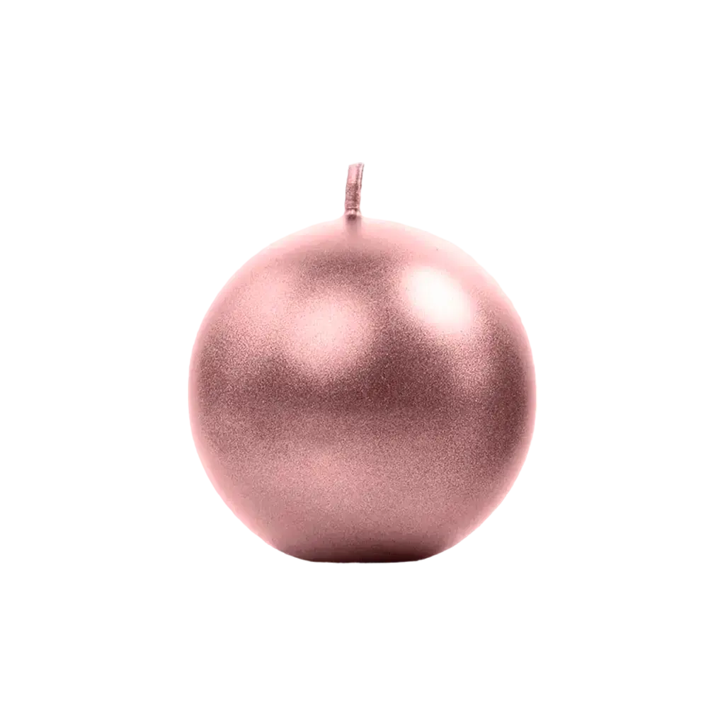 Round metallic candle Rose Gold ø 8cm
