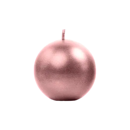 Round metallic candle Rose Gold ø 8cm