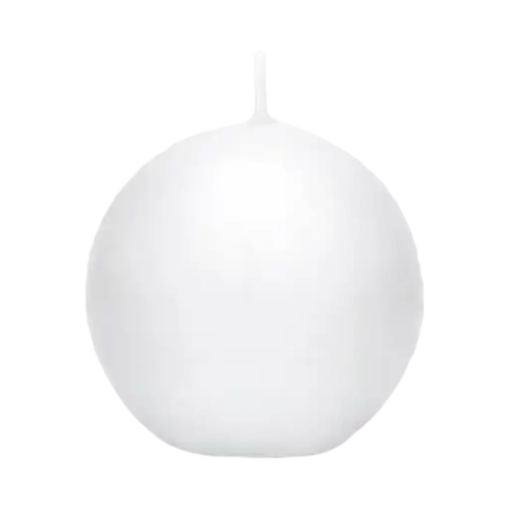 Round candle white matt ø 8cm