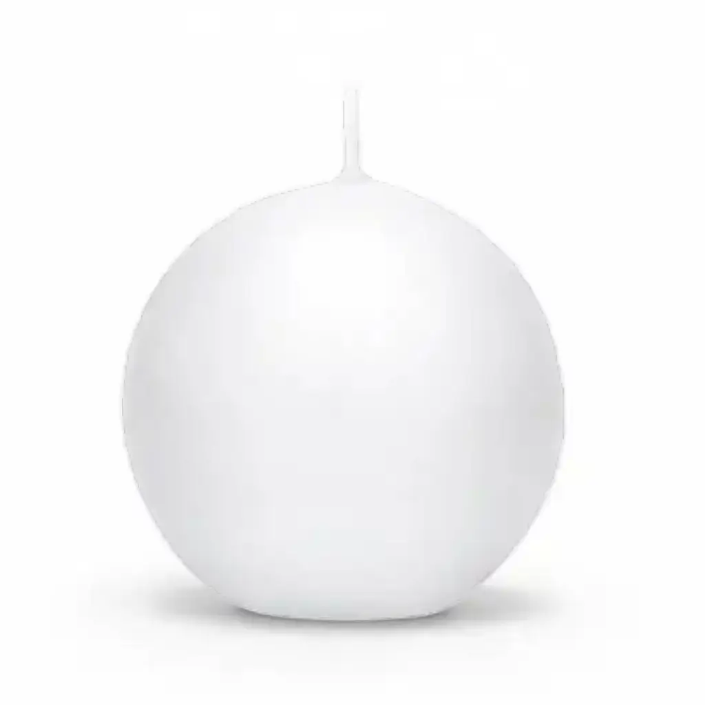 Round candle white matt ø 8cm