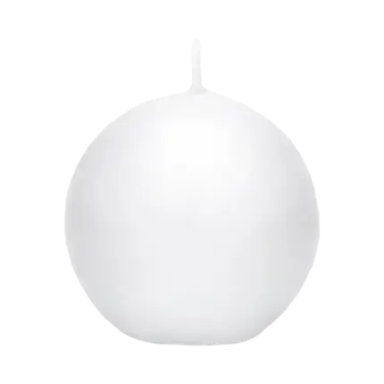 Round candle white matt ø 8cm