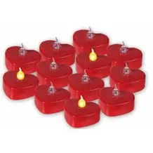 LED candle heart red flickering flame
