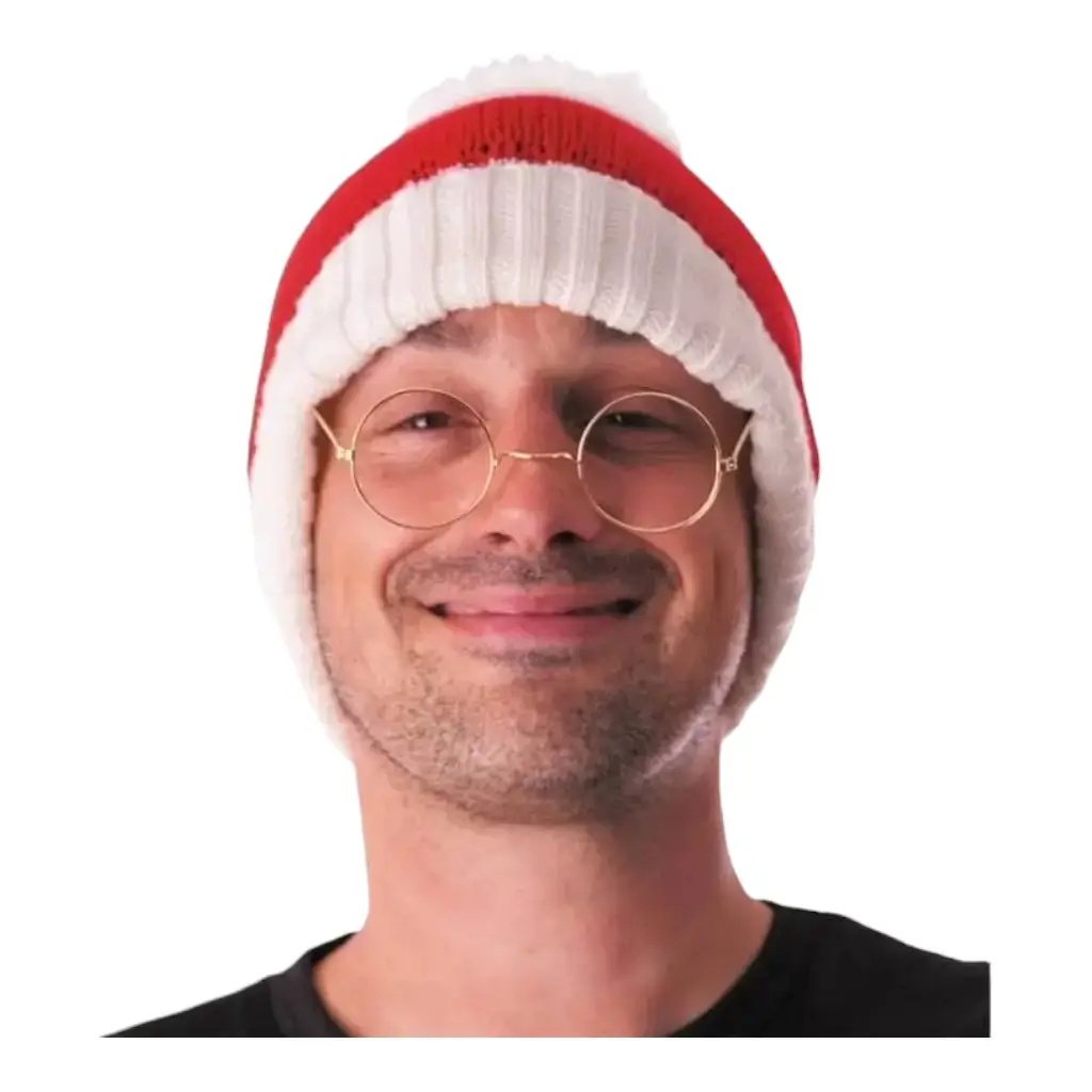 Red knitted Christmas hat