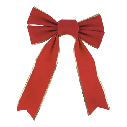 Red and gold velvet fabric bow
