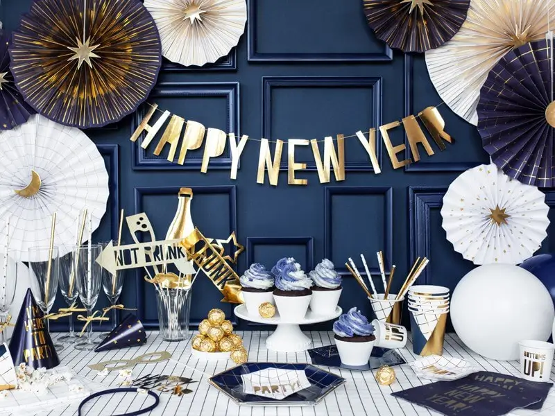 Happy New year gold garland