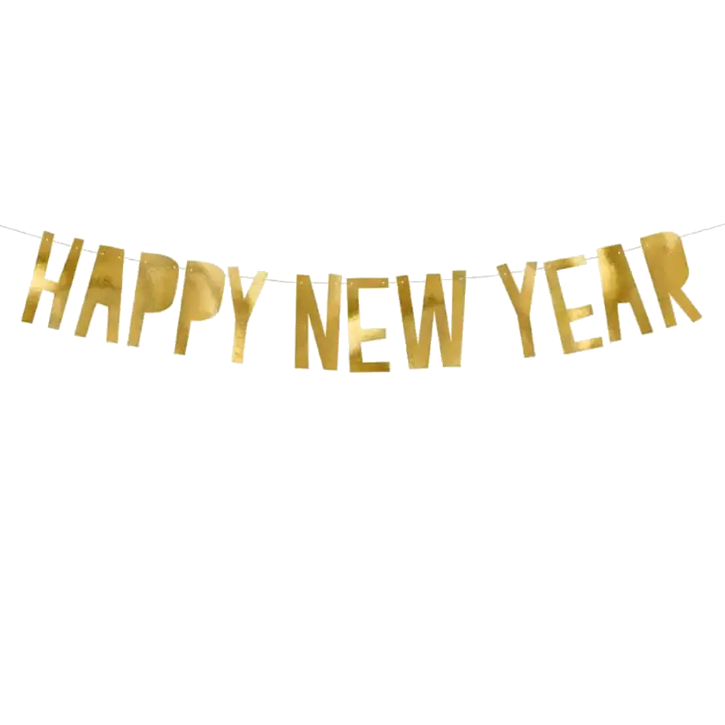 Happy New year gold garland