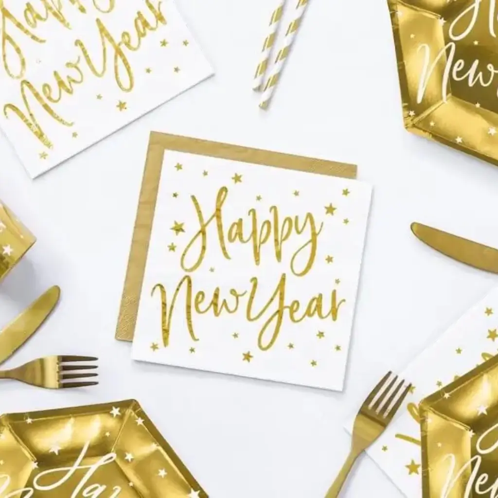 Happy New Year paper napkins (Set of 20)