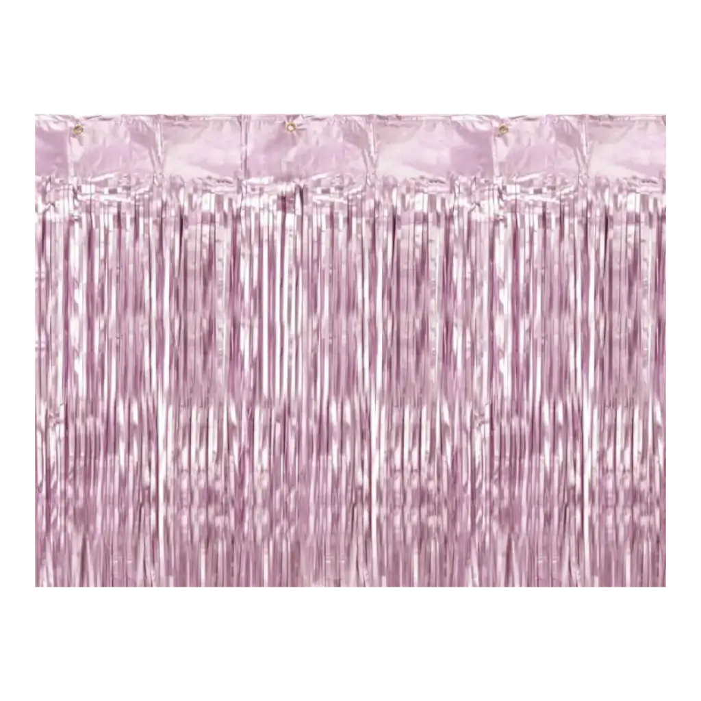 Glittering curtain with fringes Light pink 90x250cm