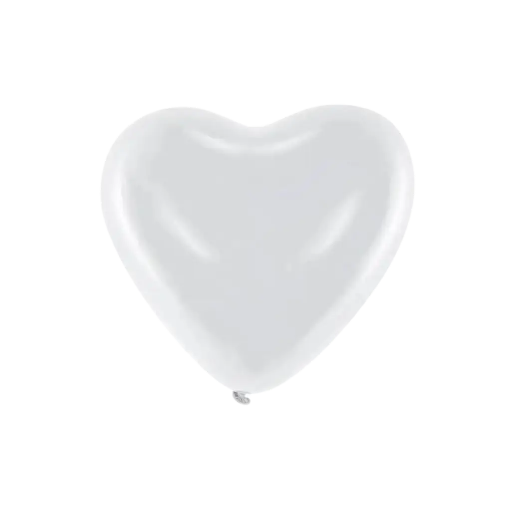 Pack of 100 White Pastel Heart Balloons