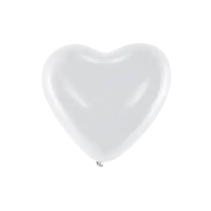 Pack of 100 White Pastel Heart Balloons