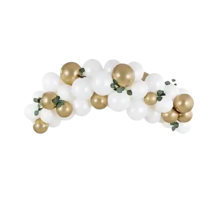Gold and White Balloon Arch