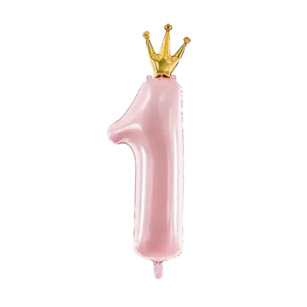 Light Pink Balloon Number 1 with Wreath