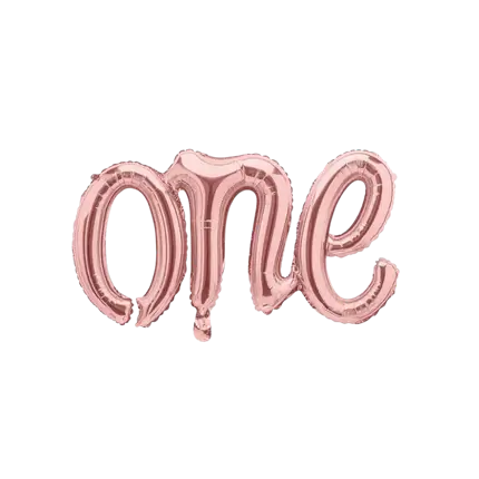 ONE metallic balloon rose gold 66x37cm