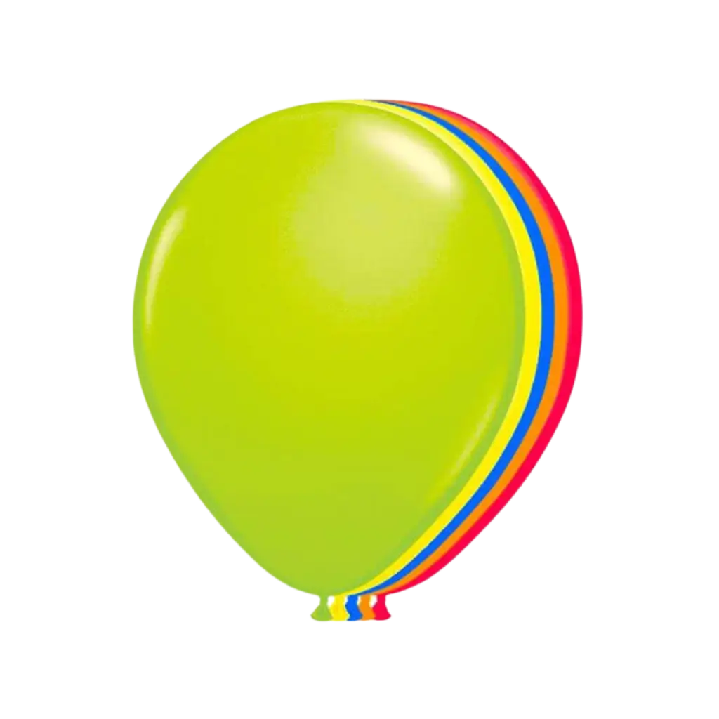 Pack of 10 Multicoloured Fluorescent Balloons