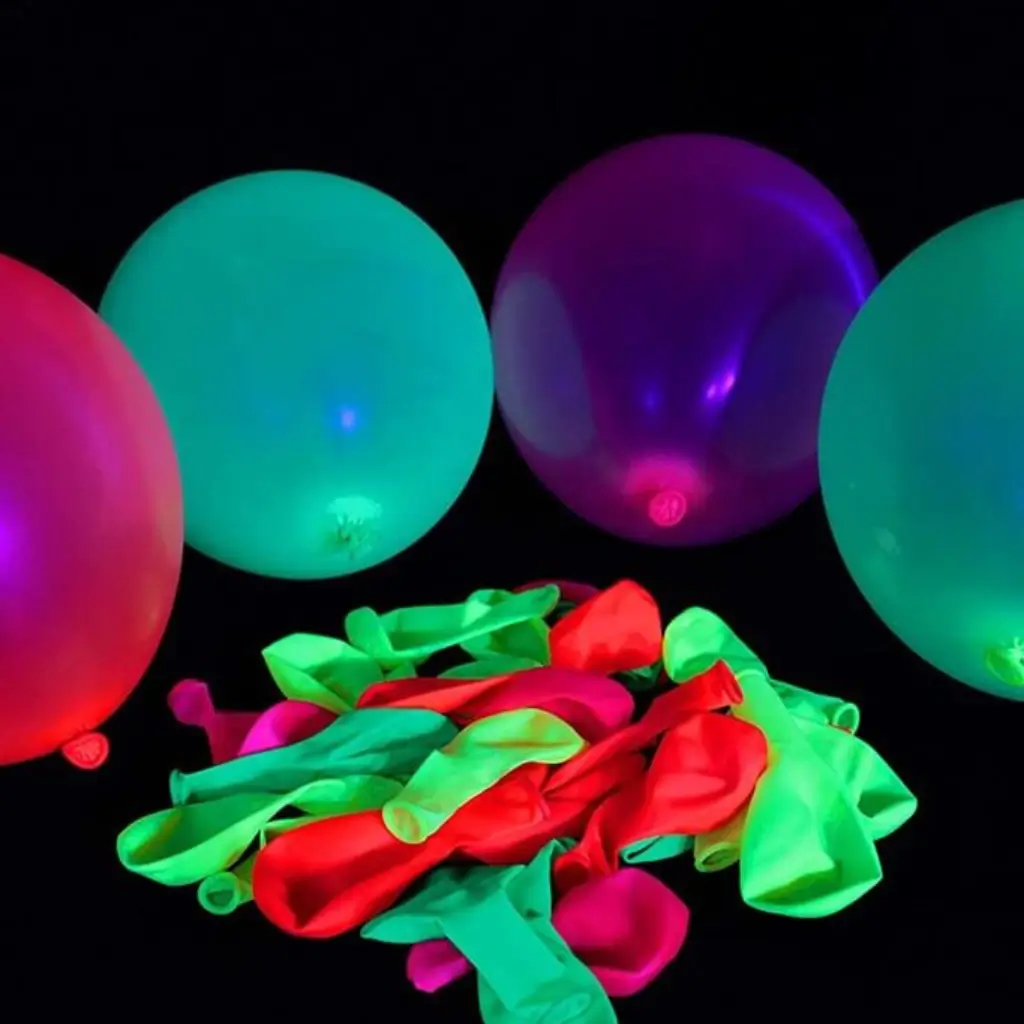 Pack of 10 Multicoloured Fluorescent Balloons