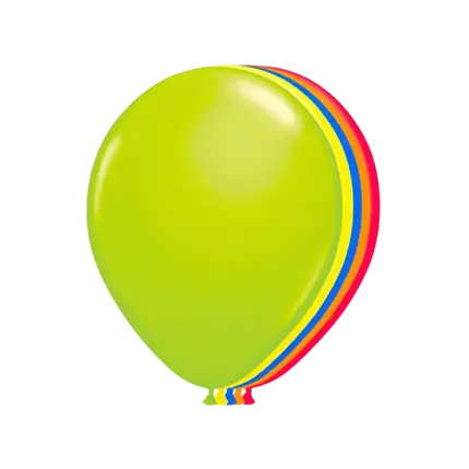 Pack of 10 Multicoloured Fluorescent Balloons