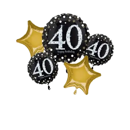 Bouquet of 5 Birthday balloons 40 years