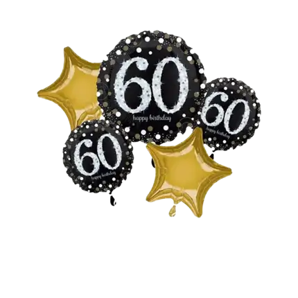 Bouquet of 5 Birthday balloons 60 years