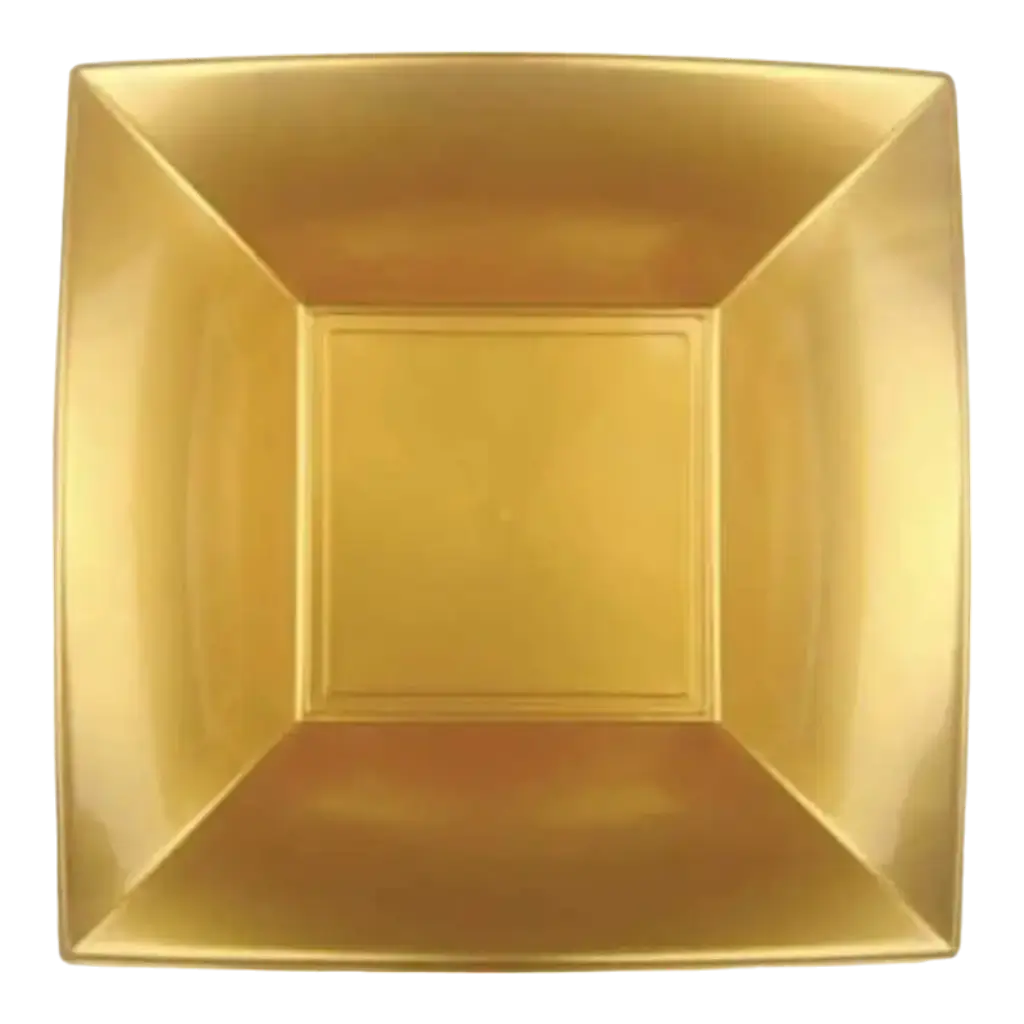 Square soup plate Gold 18x18cm - Set of 12