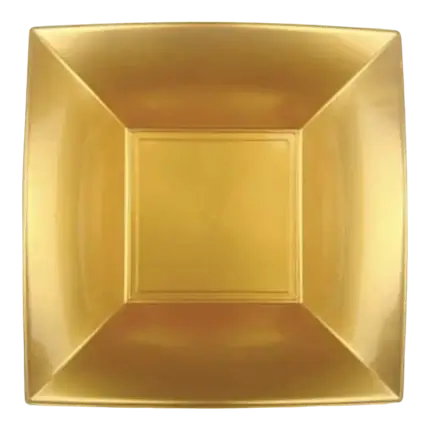 Square soup plate Gold 18x18cm - Set of 12