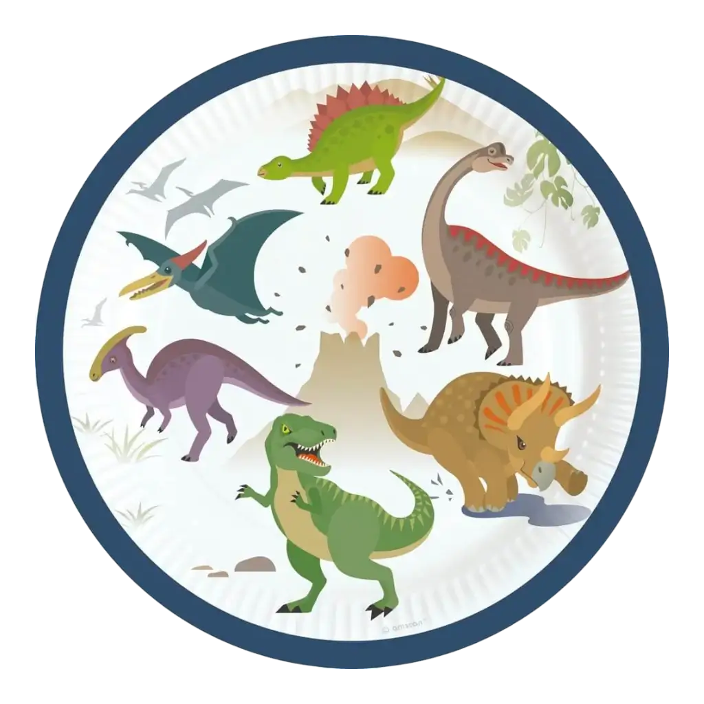 8 paper plates Dinosaur