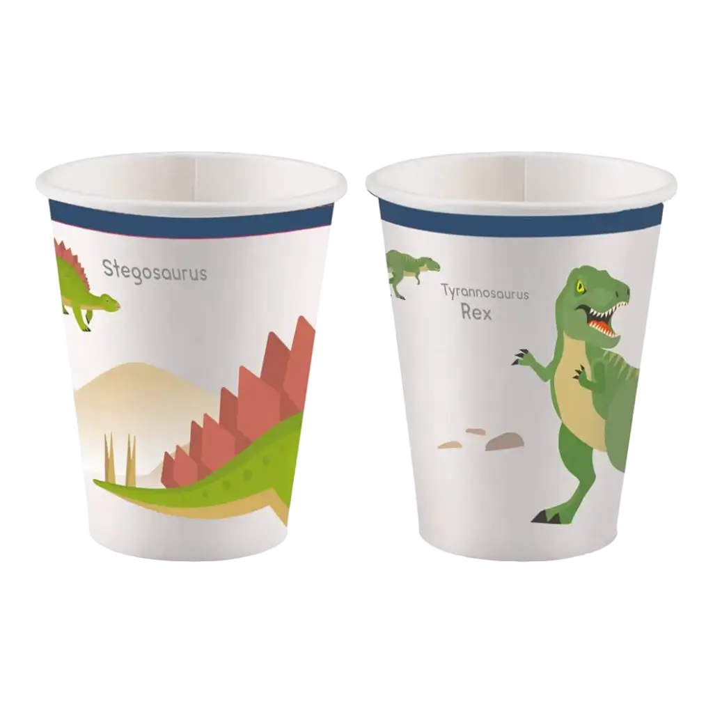 Set of 8 Dinosaur Cups