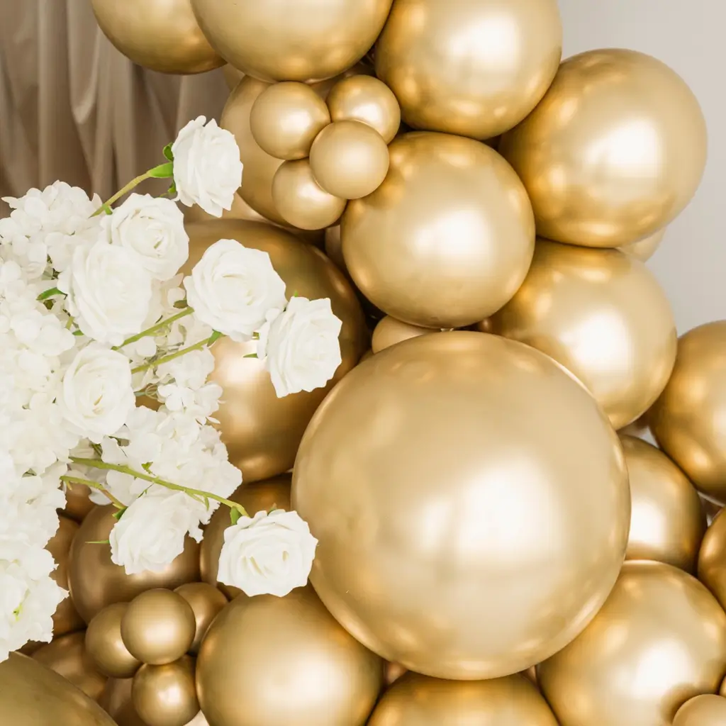 50 Gold Glitter Balloons