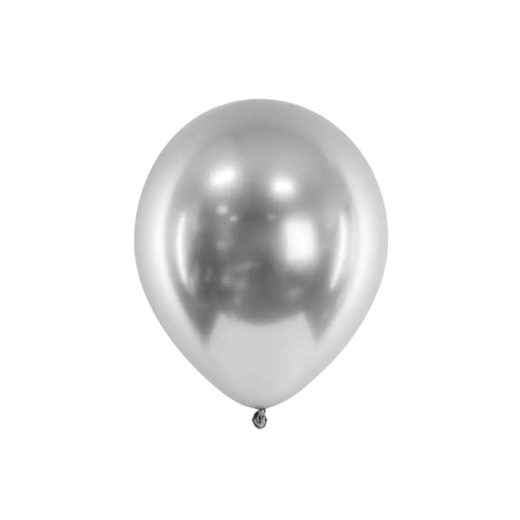 50 Silver Glitter Balloons