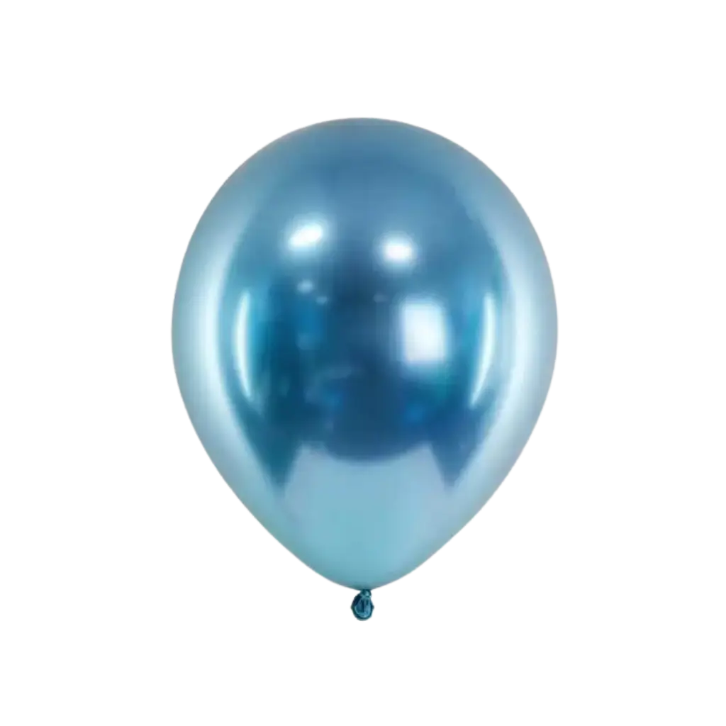 50 Bright Blue Metal Balloons