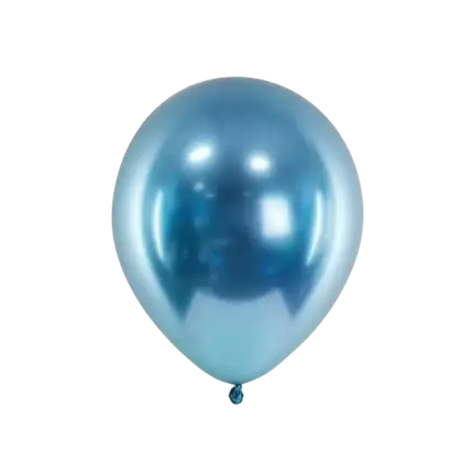 50 Bright Blue Metal Balloons