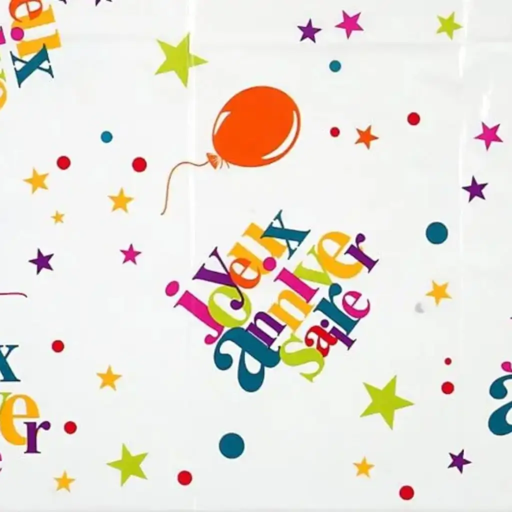 Happy Birthday Tablecloth Multicolour