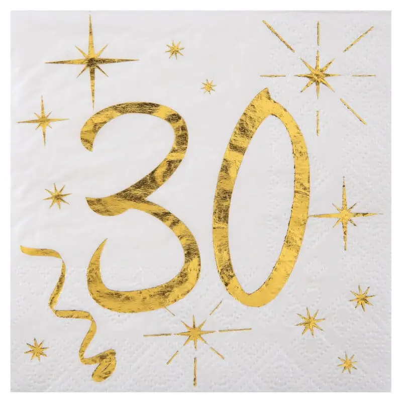 Paper Towel White/Gold 30 years (Set of 20)