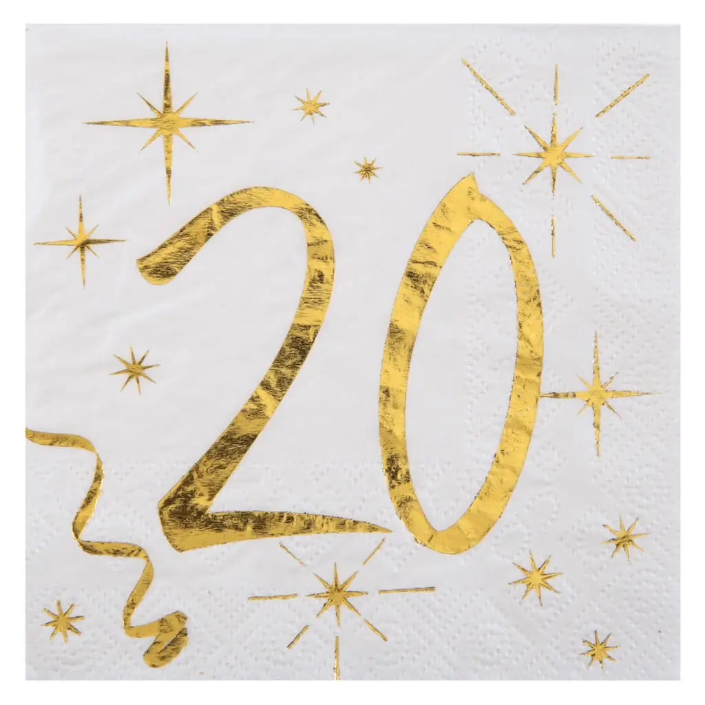 Paper Towel White/Gold 20 years (Set of 20)