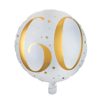 Balloon White/Gold 60 years ø45cm