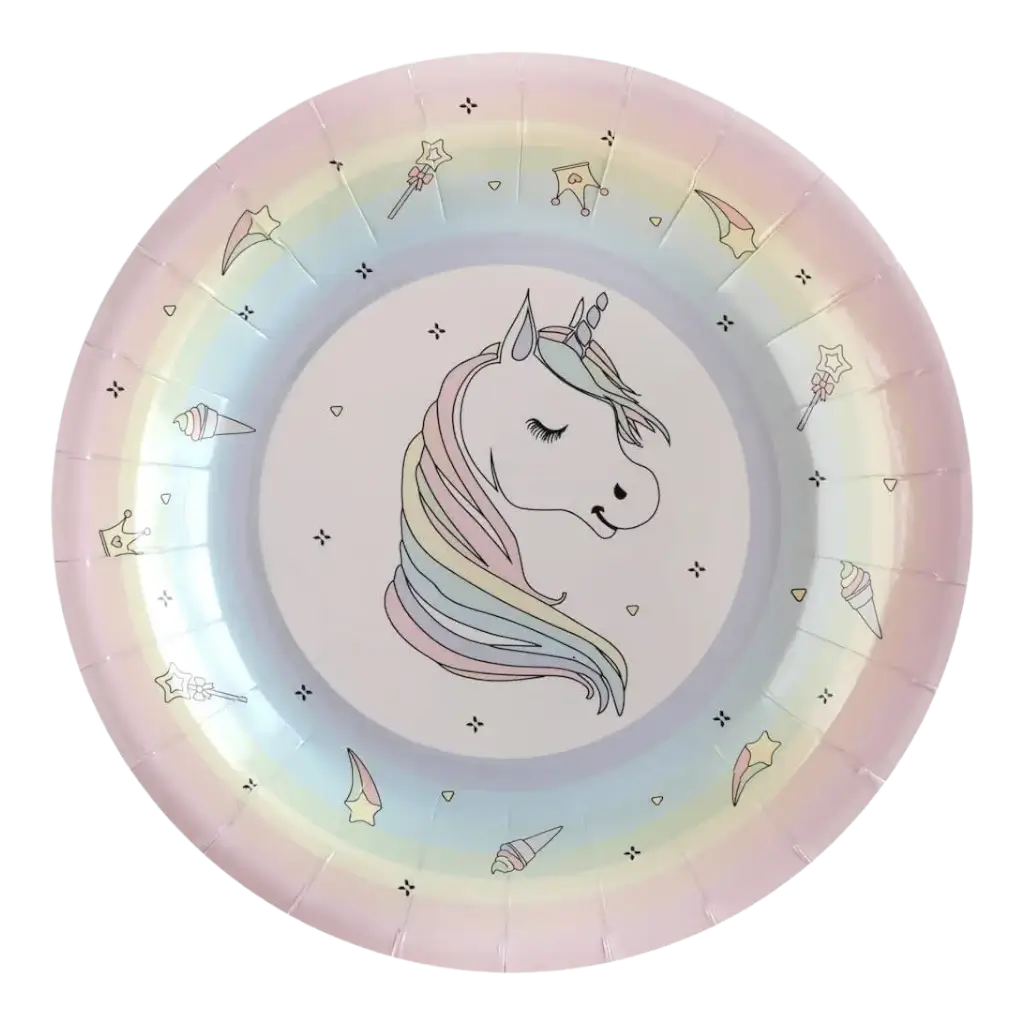 Pink Unicorn Plate (Set of 10)